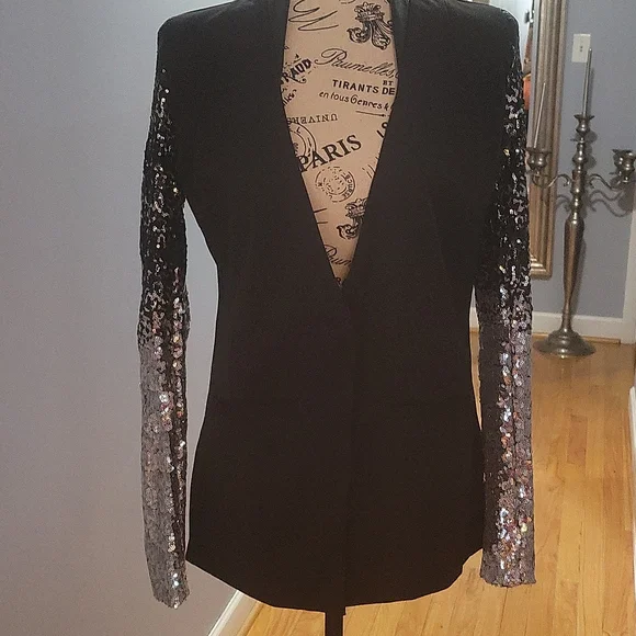 Haoyihui black and silver sequin blazer - Picture 3 of 8